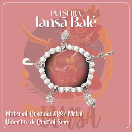 Imagem de Pulseira Iansã Penduricalhos Branco Balé Cristal e Silicone