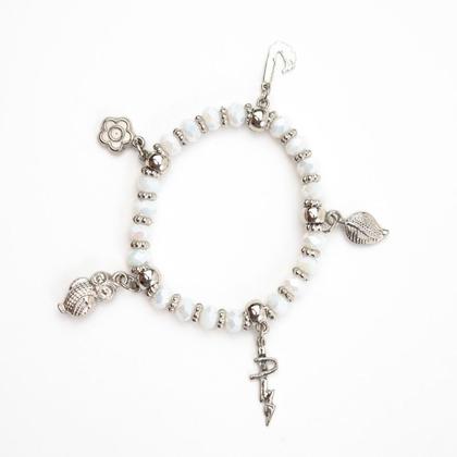 Imagem de Pulseira Iansã Penduricalhos Branco Balé Cristal e Silicone