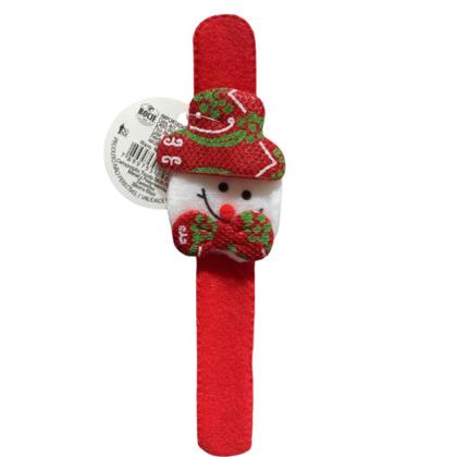 Imagem de Pulseira Infantil Bate-Enrola Papai Noel em Veludo 20cm