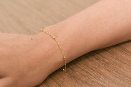 Imagem de Pulseira Infantil de Bolinhas em OUro 18k 750