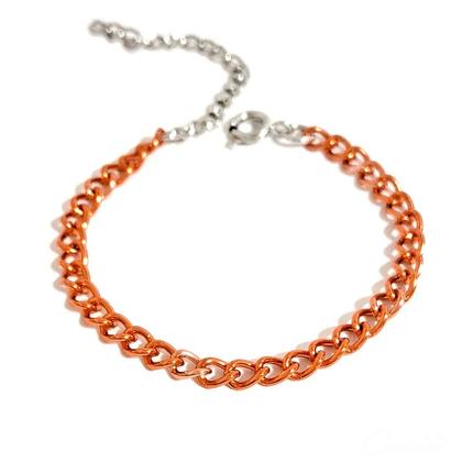 Imagem de Pulseira Infantil Laranja com Extensor Banhada a Ródio