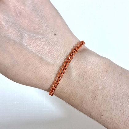 Imagem de Pulseira Infantil Laranja com Extensor Banhada a Ródio