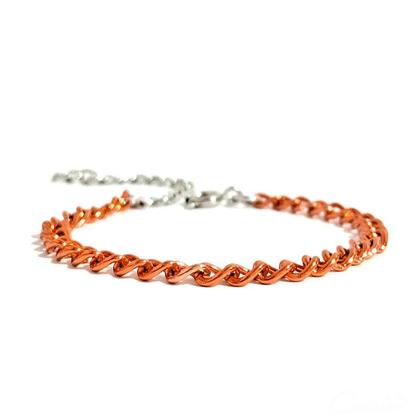 Imagem de Pulseira Infantil Laranja com Extensor Banhada a Ródio