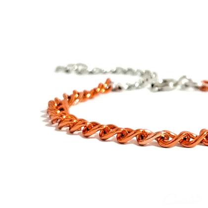 Imagem de Pulseira Infantil Laranja com Extensor Banhada a Ródio