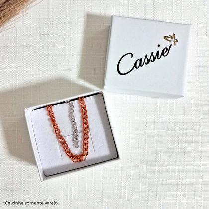 Imagem de Pulseira Infantil Laranja com Extensor Banhada a Ródio