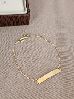 Imagem de Pulseira Infantil Ouro 18K Chapinha - 0.75