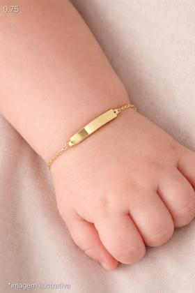 Imagem de Pulseira Infantil Ouro 18K Chapinha - 0.75