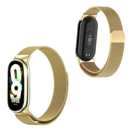 Imagem de Pulseira Inox Flexível Não Desbota + Película Para Mi Band 8