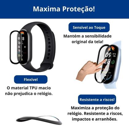 Imagem de Pulseira Inox Flexível Não Desbota + Película Para Mi Band 8