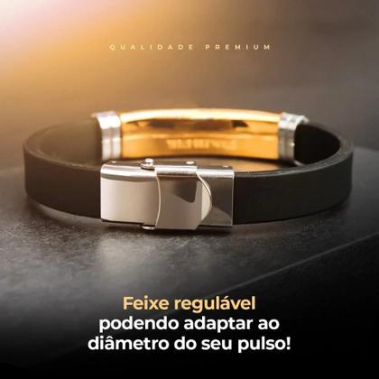 Imagem de Pulseira Jesus em aço Borracha Resistente