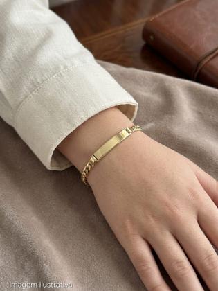 Imagem de Pulseira Juvenil Grumet Chapinha Ouro 18K - 3.45