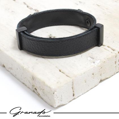 Imagem de Pulseira Kit 02 GRATIDÃO Preto Fecho Strap Plug Ajustável Cruz e Esferas