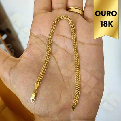 Imagem de Pulseira Lacraia Ouro 18k Bracelete Ouro Feminino Masculino