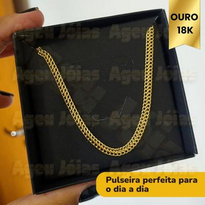 Imagem de Pulseira Lacraia Ouro 18k Bracelete Ouro Feminino Masculino