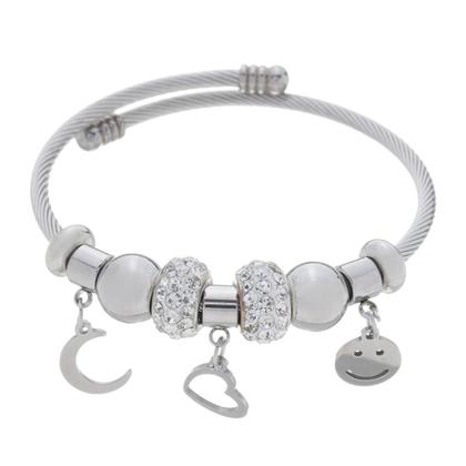 Imagem de Pulseira Life Com 7 Berloques Charme Aço Inoxidável Prata
