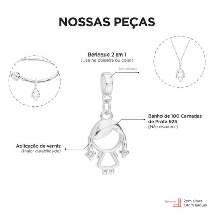 Imagem de Pulseira Madrinha De Menina Berloque Banhado a Prata 925