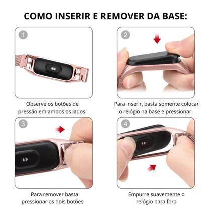 Imagem de Pulseira Mágnetica De Aço Inox Loop Para Galaxy Fit2 R220