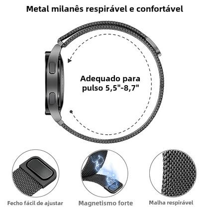 Imagem de Pulseira Magnética de Metal Milanês para Samsung Galaxy Watch 4/5/6/7 - 20/22mm