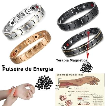 Imagem de Pulseira Magnética Unissex para Alivio da Dor e Artrite - Cuidados com a Saúde e Emagrecimento