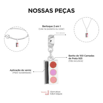 Imagem de Pulseira Maquiadora Berloque Banhado a Prata 925