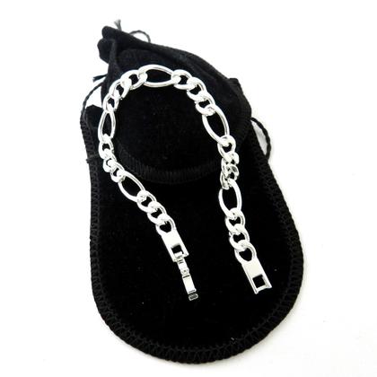 Imagem de Pulseira Masculina 20cm 7mm Largura Folheada Prata PL200
