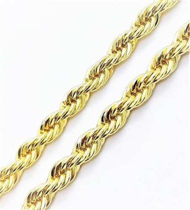 Imagem de Pulseira Masculina Cordão Baiano 6.0 23cm Banho De Ouro 18k 2354