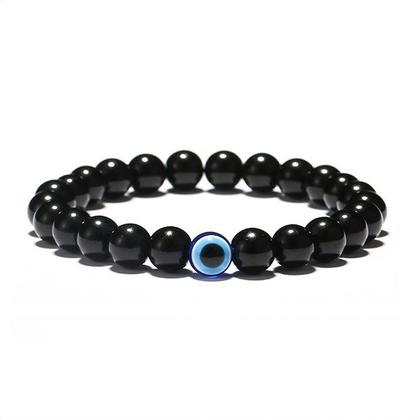 Imagem de Pulseira Masculina De Bolinha Olho De Tigre Kit 2 Unidades