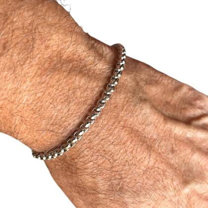 Imagem de Pulseira Masculina Elo Quadrado Aço Cirúrgico Inox