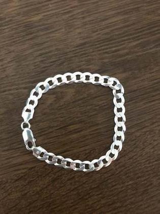 Imagem de Pulseira Masculina Grumet Prata Legitam 925 Grossa 21cm 7mm