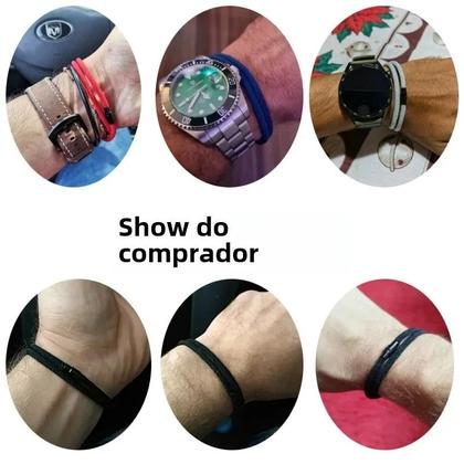 Imagem de Pulseira Masculina Minimalista com Corda Dupla e Fivela Magnética