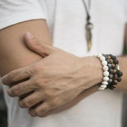 Imagem de Pulseira masculina pedra labradorite com Buda prata