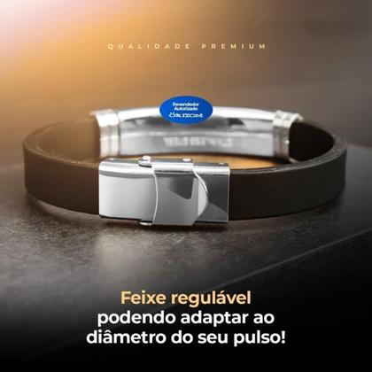 Imagem de Pulseira Masculina Placa Religioso Aço Inoxidável + Prata