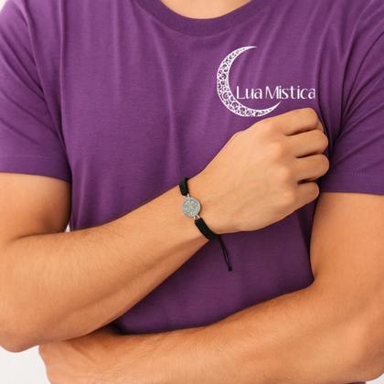 Imagem de Pulseira Medalha São Bento Dupla Face 1,5 Cm Ajustável