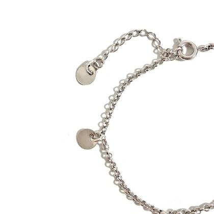 Imagem de Pulseira Medalhas Lisas Ródio com Pingente Oração do Pai Nosso