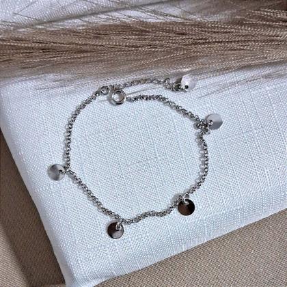 Imagem de Pulseira Medalhas Lisas Ródio com Pingente Oração do Pai Nosso