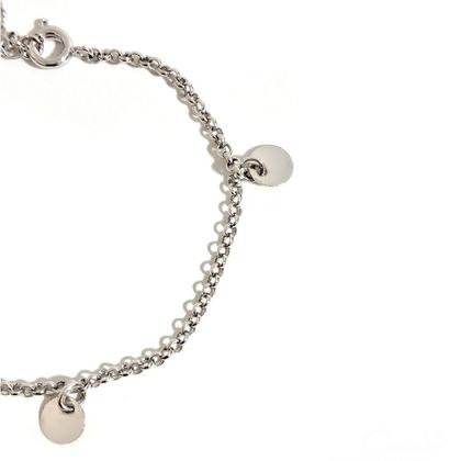 Imagem de Pulseira Medalhas Lisas Ródio com Pingente Oração do Pai Nosso