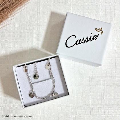 Imagem de Pulseira Medalhas Lisas Ródio com Pingente Oração do Pai Nosso