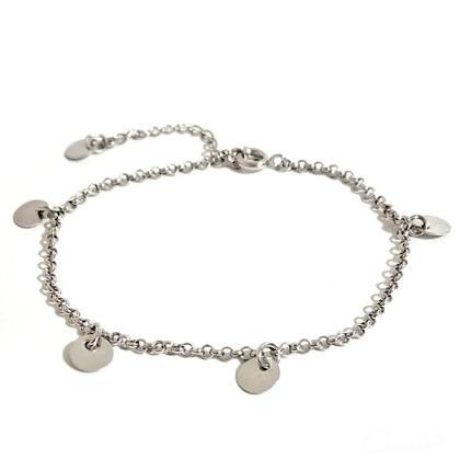 Imagem de Pulseira Medalhas Lisas Ródio com Pingente Oração do Pai Nosso