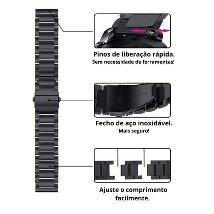 Imagem de Pulseira metal gomada engate rapido para gtr 4
