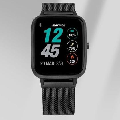 Imagem de Pulseira Milanesa Metal Smartwatch Mormaii Life Glifo 5 Pro