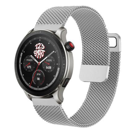 Imagem de Pulseira Milanese Dupla compatível com GTR4 GTR 4 A2166 / GTR3 / GTR2 / Stratos 2 3 - Prata