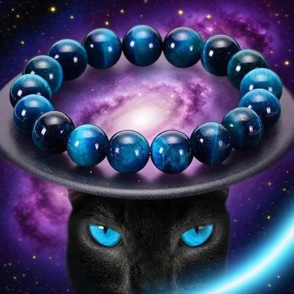 Imagem de Pulseira Minimalista De Pedra Olho De Tigre Azul Com Contas De 6/8/10mm, Pulseiras De Pedra Natural