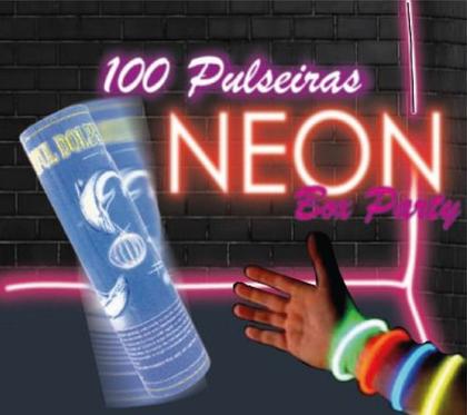 Imagem de Pulseira Neon Com 100 Unidades Festa, Show  - Luz - Brilho