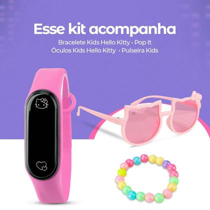 Imagem de Pulseira + Óculos + Relógio Digital Infantil Led Hello Kitty