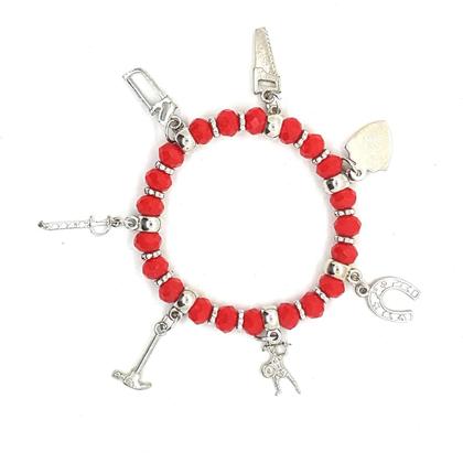 Imagem de Pulseira Ogum Orixás Umbanda Candomblé Vermelho Ajustável