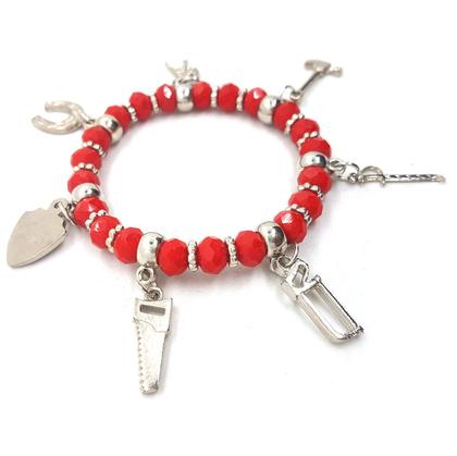 Imagem de Pulseira Ogum Orixás Umbanda Candomblé Vermelho Ajustável