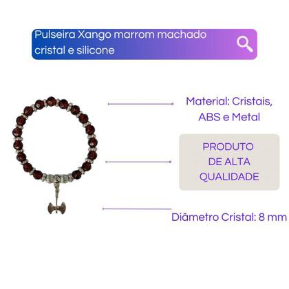 Imagem de Pulseira Orixá Xangô Silicone Ajustável-Escolha a Cor