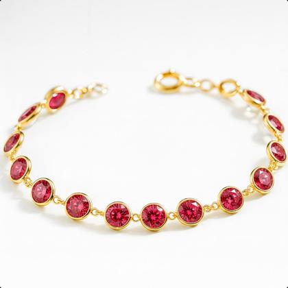 Imagem de Pulseira Ouro 18k 0,750 Pedras 5mm