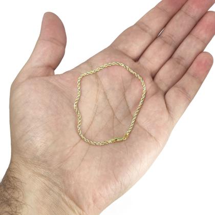 Imagem de Pulseira Ouro 18k Corda Cordão Baiano 3 Cores 19cm CO-256-19T