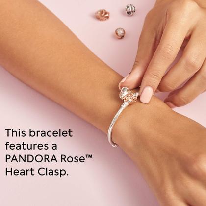 Pulseira Pandora Moments Heart Clasp Snake Chain 17,5 cm